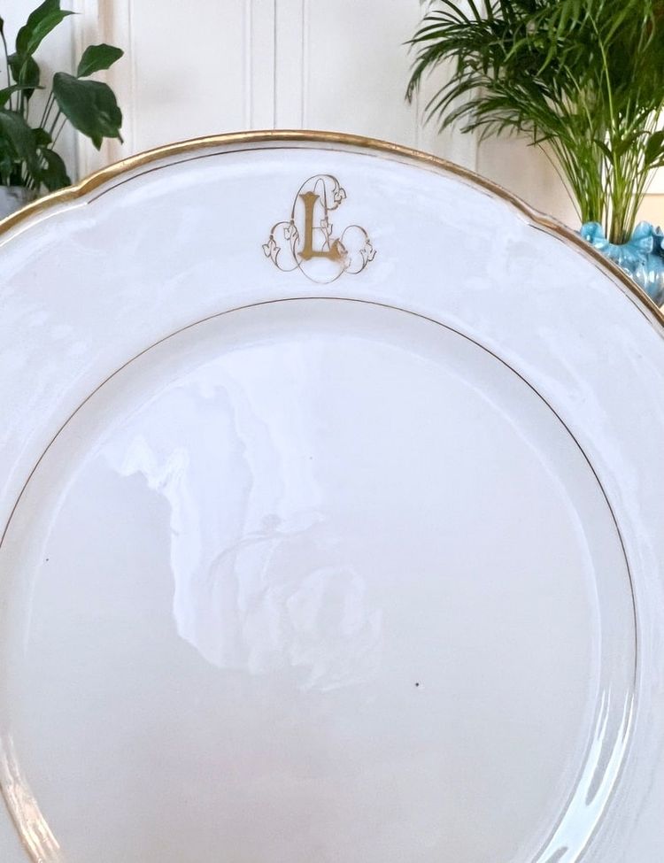 Coppa da dessert - Porcellana di Limoges - Jean Pouyat - Vieux Paris - Monogrammi