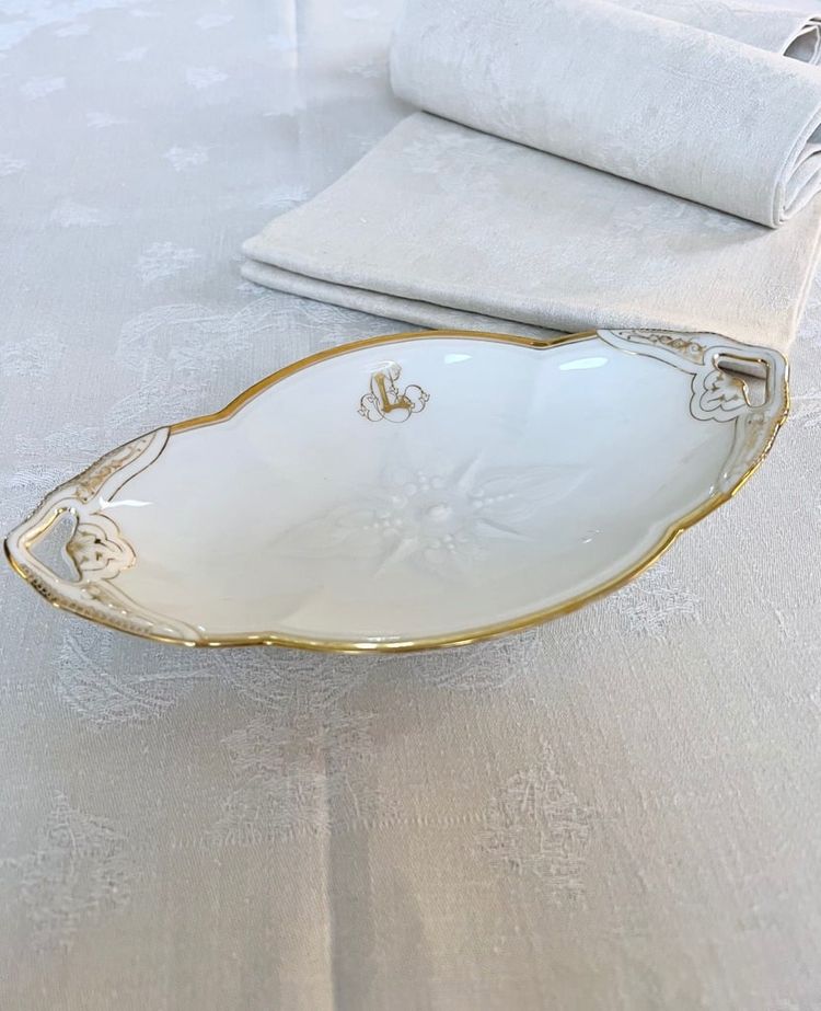 Ravier En Porcelaine De Limoges - Jean Pouyat - Vieux Paris - Tableware - Monograms