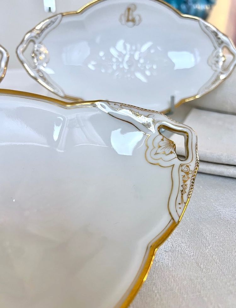 Ravier En Porcelaine De Limoges - Jean Pouyat - Vieux Paris - Tableware - Monograms