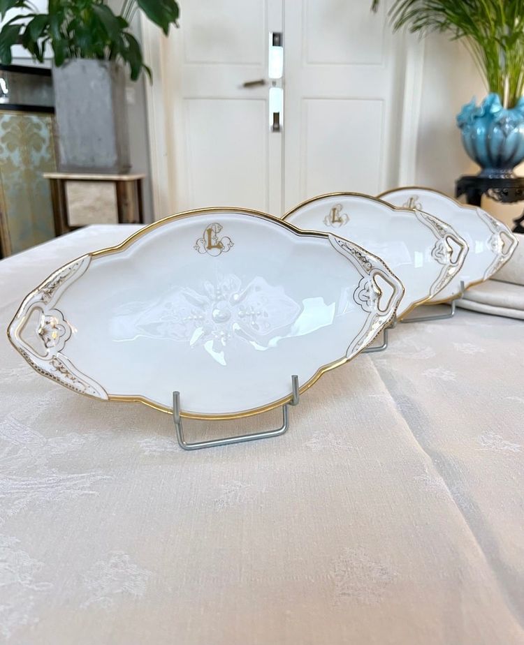 Ravier En Porcelaine De Limoges - Jean Pouyat - Vieux Paris - Tableware - Monograms