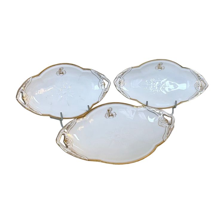 Ravier En Porcelaine De Limoges - Jean Pouyat - Vieux Paris - Tableware - Monograms
