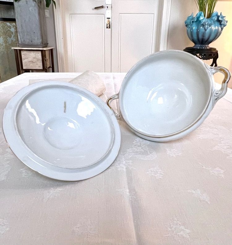Gemüseschale Gedeckt Porzellan Limoges - Fretel Monogramme - Jean Pouyat - Vieux Paris - Service