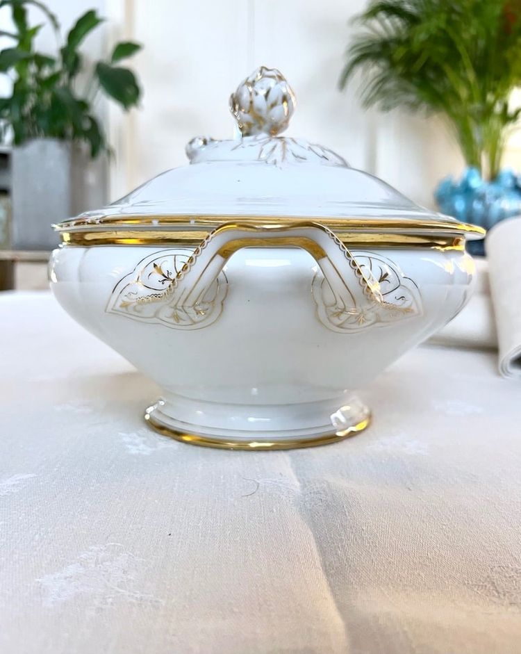 Gemüseschale Gedeckt Porzellan Limoges - Fretel Monogramme - Jean Pouyat - Vieux Paris - Service