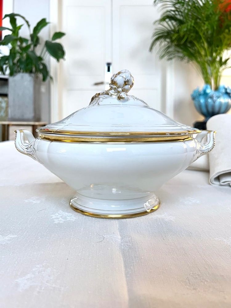 Gemüseschale Gedeckt Porzellan Limoges - Fretel Monogramme - Jean Pouyat - Vieux Paris - Service