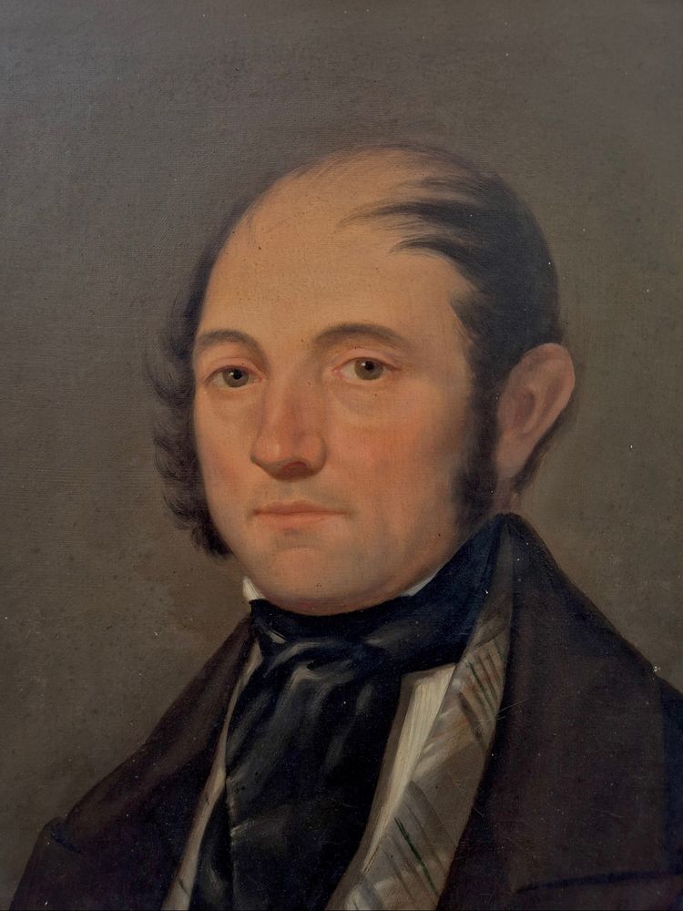 2 portrait huile sur toile datés 1850
