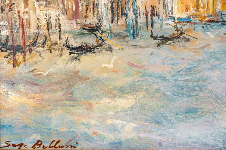 Serge Belloni (1925-2005) - Venice and its Palaces on the Grand Canal oil on panel circa 1980