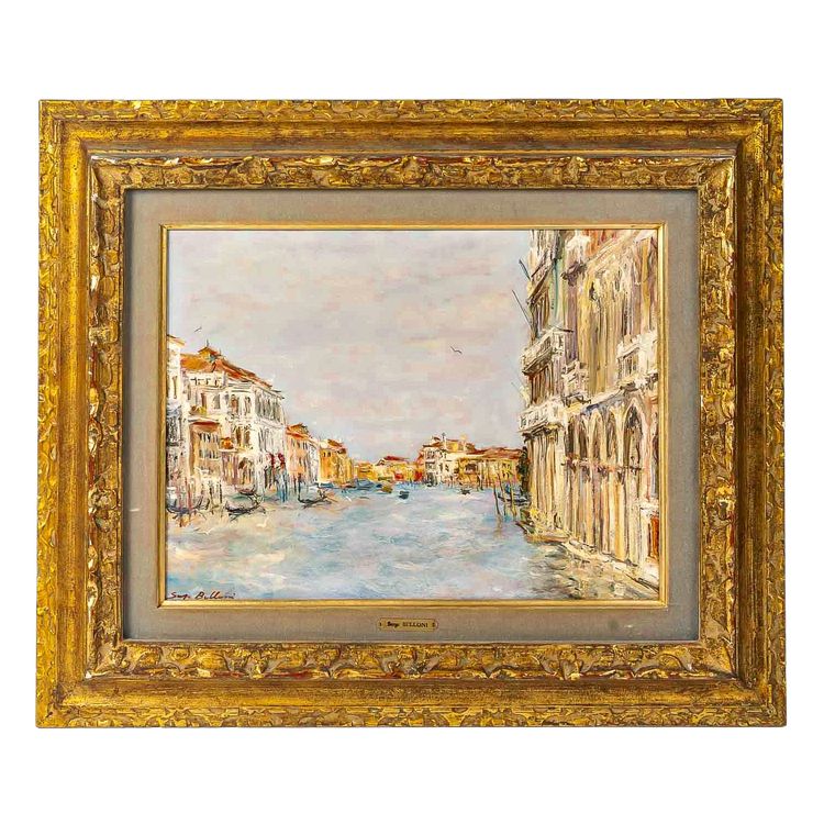Serge Belloni (1925-2005) - Venice and its Palaces on the Grand Canal oil on panel circa 1980