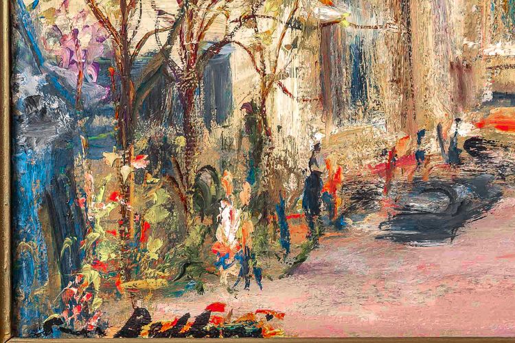 Serge Belloni (1925-2005) - The Flower Quays In Paris, Oil on Wood Circa 1980