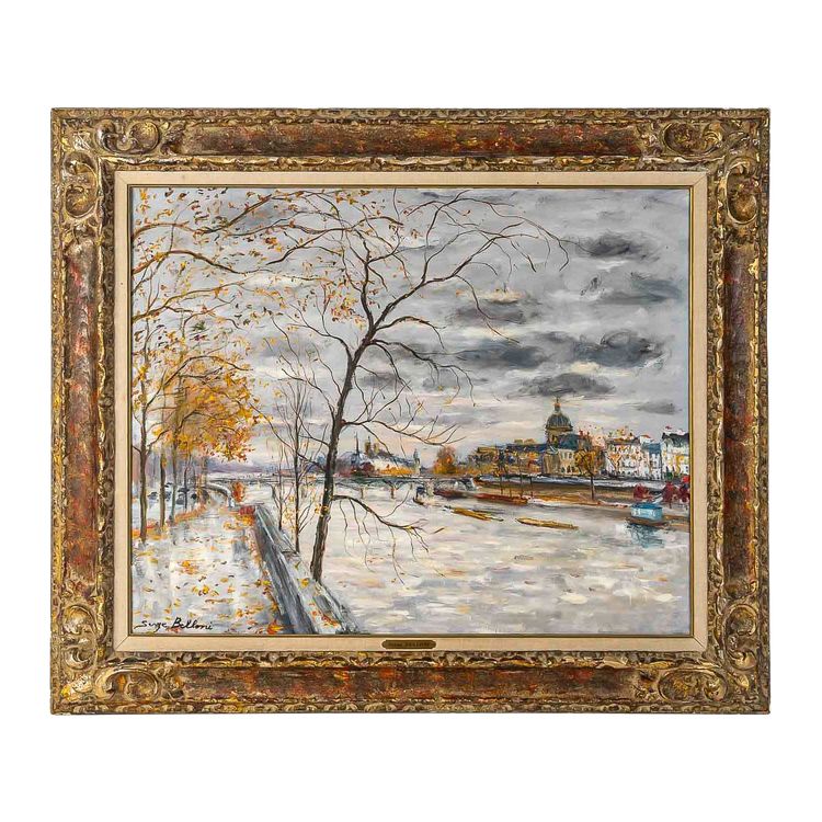 Serge Belloni (1925-2005) - Paris Its Quays and the Tree on the Seine, Oil on Canvas, circa 1980