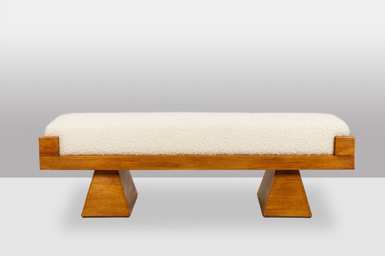 Bench in blond ash. Small-series Italian craftsmanship. Contemporain.LS6502908Y
