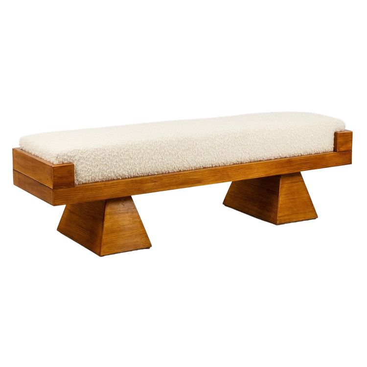 Bench in blond ash. Small-series Italian craftsmanship. Contemporain.LS6502908Y