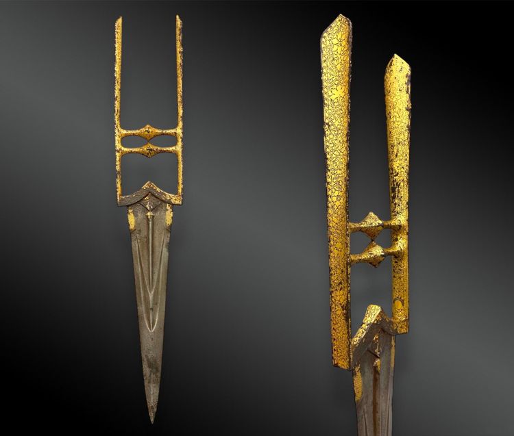 COLTELLO chiamato Katar Djamadhar - Impero Mughal, India - Inizio del XIX secolo