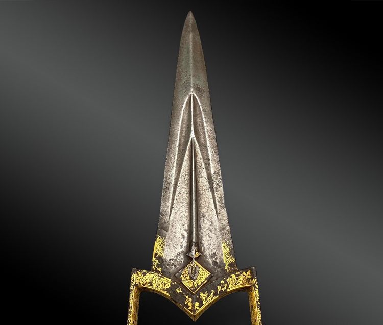 COLTELLO chiamato Katar Djamadhar - Impero Mughal, India - Inizio del XIX secolo