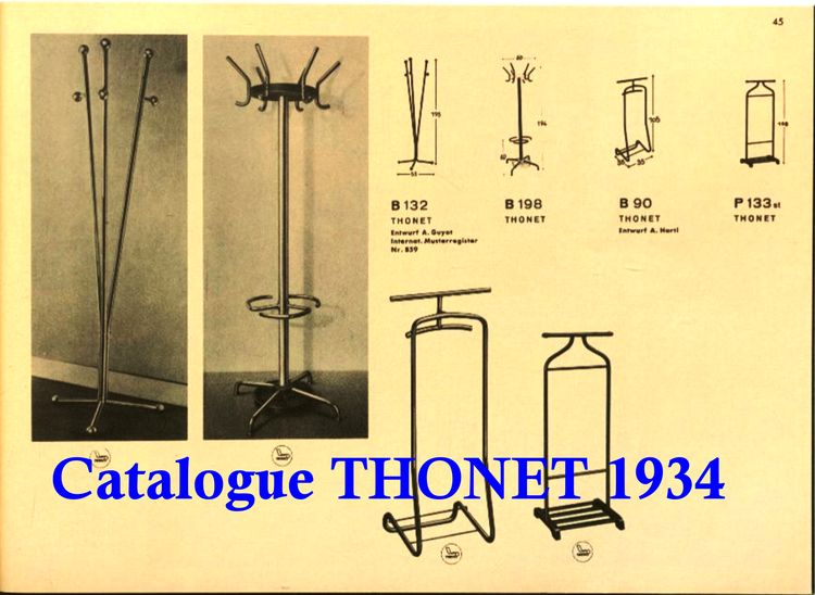 Bauhaus Garderobenständer , Guillot 1930 für Thonet - Art déco -