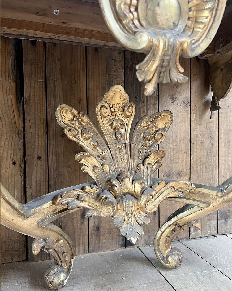 Louis XV-style console with marble top