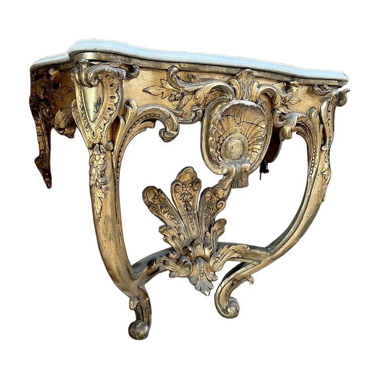 Louis XV-style console with marble top