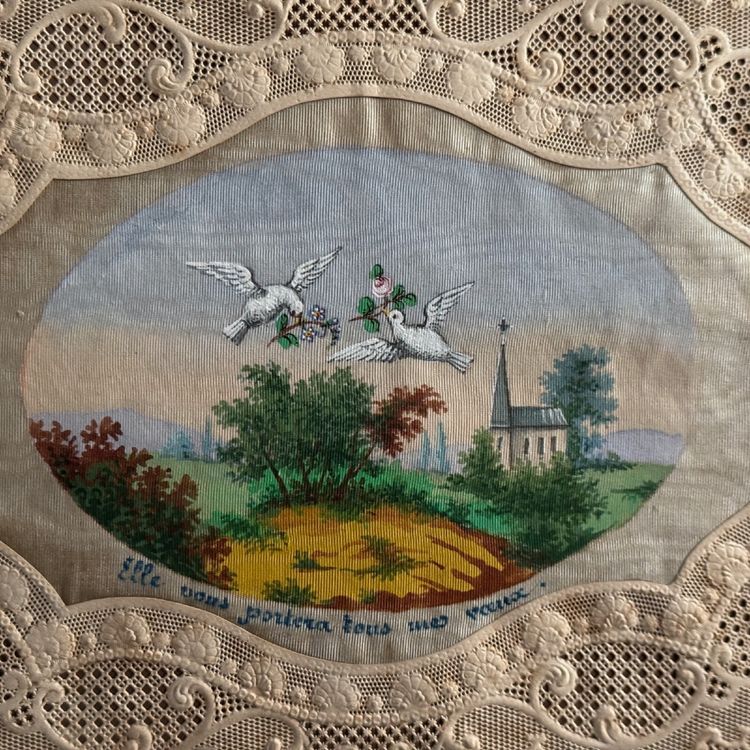 Canivet mécanique XIXe rehaussé d'une peinture