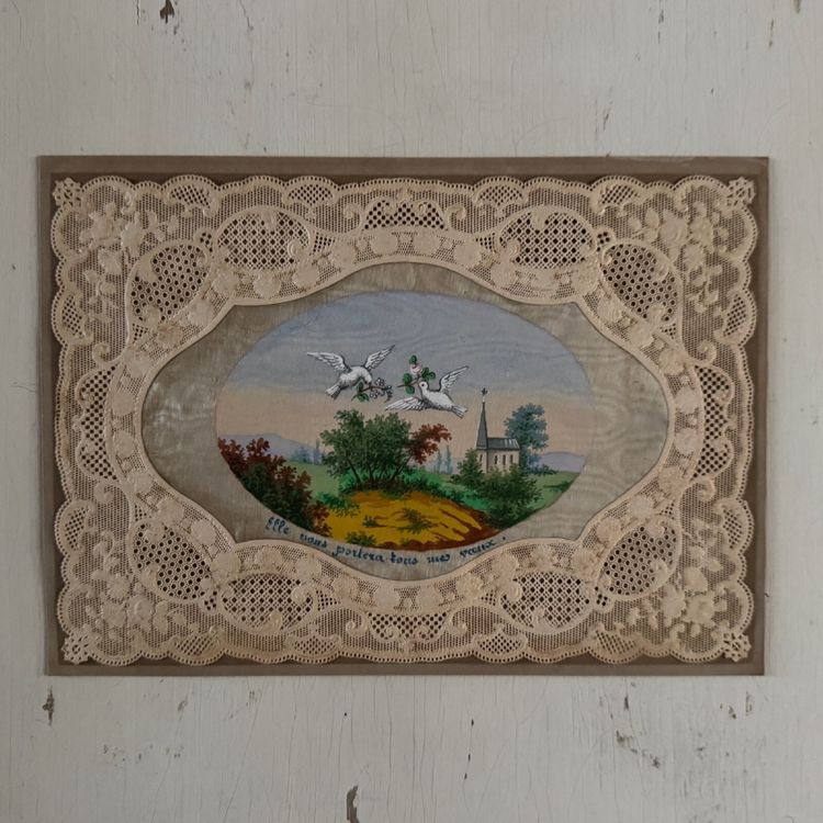 Canivet mécanique XIXe rehaussé d'une peinture