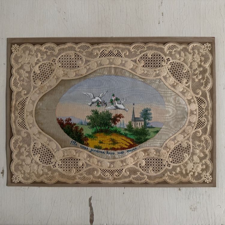 Canivet mécanique XIXe rehaussé d'une peinture