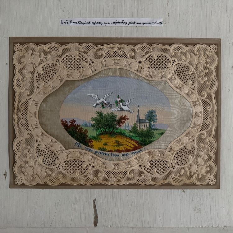 Canivet mécanique XIXe rehaussé d'une peinture