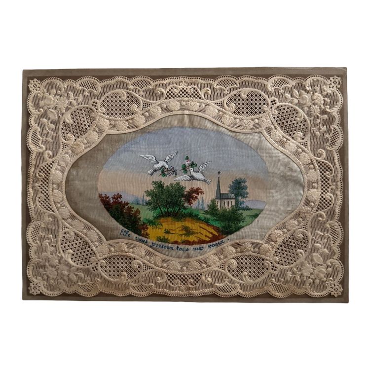 Canivet mécanique XIXe rehaussé d'une peinture