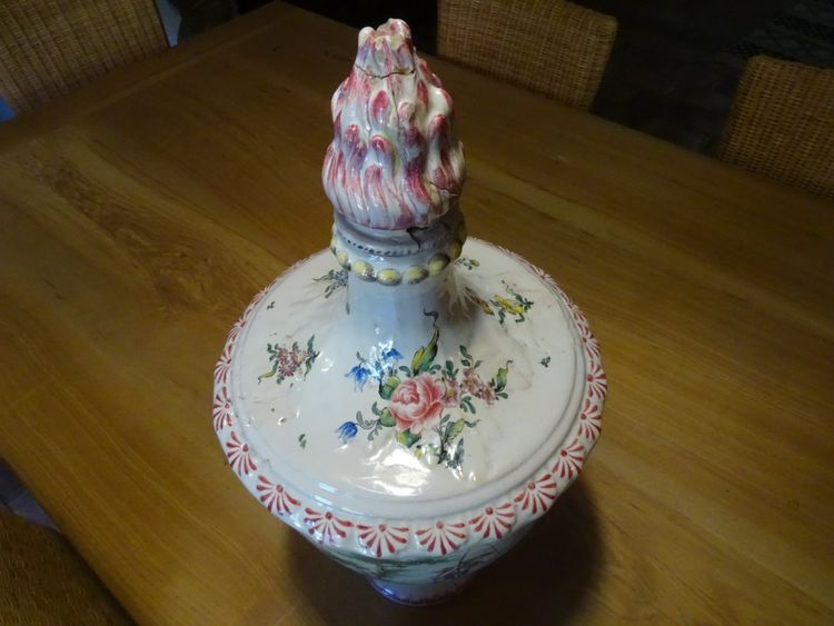 18th century earthenware Veuve Perrin Marseille Fisherman's Urn