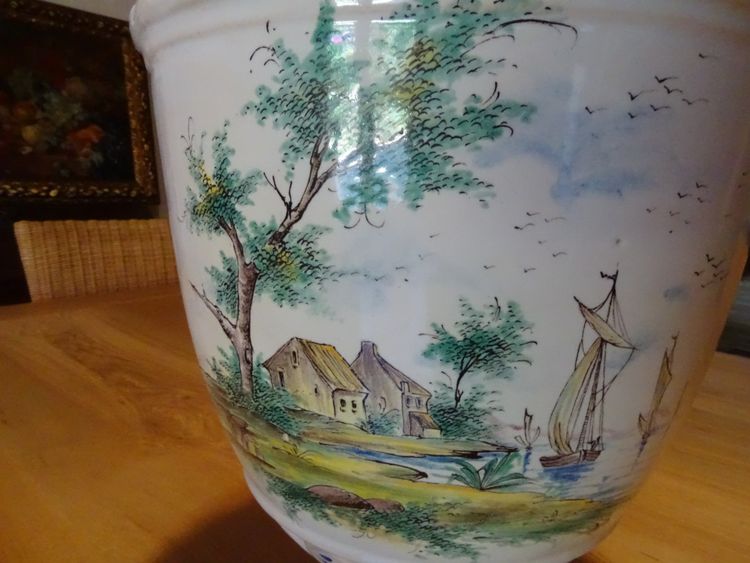 18th century earthenware Veuve Perrin Marseille Fisherman's Urn