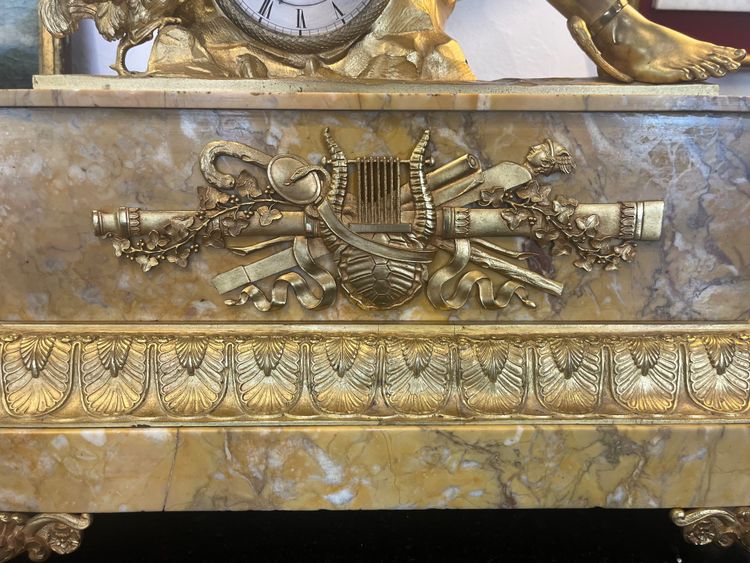 Large clock (70cm) - Mercury - bronze/marble - France - 19th century