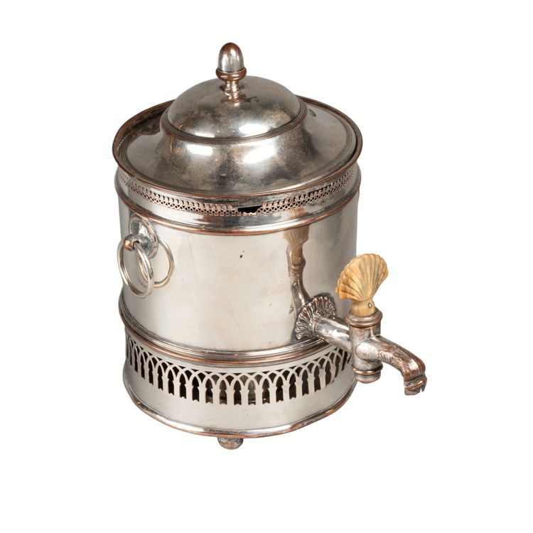 Eierwärmer (Egg Coddler / Egg Boiler) aus versilbertem Metall, Anfang 20.