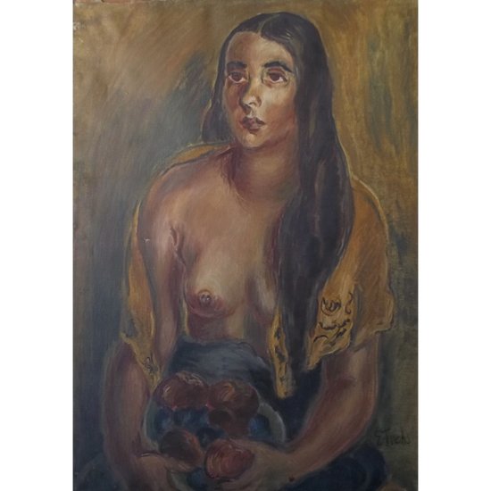Elisabeth FUCHS.junge Frau mit Früchten.