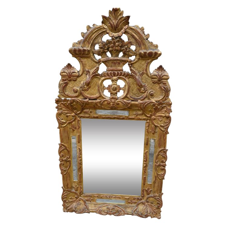 Miroir à parecloses d époque Regence XVIII