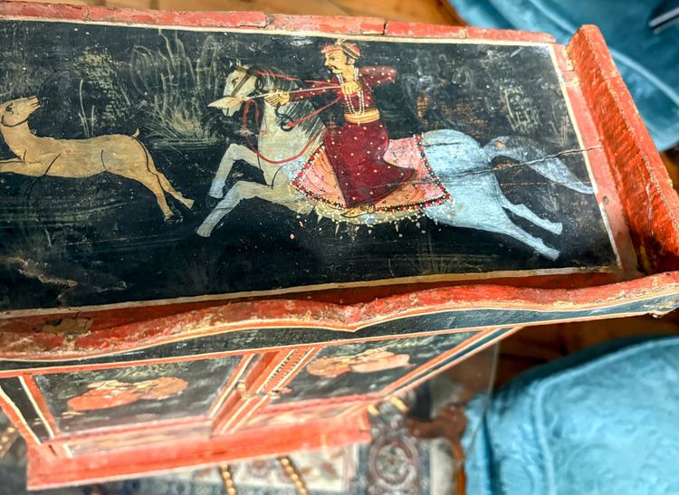 Gabinetto indiano in miniatura dipinto - Scene di caccia del Maharaja, India del Nord, XIX secolo