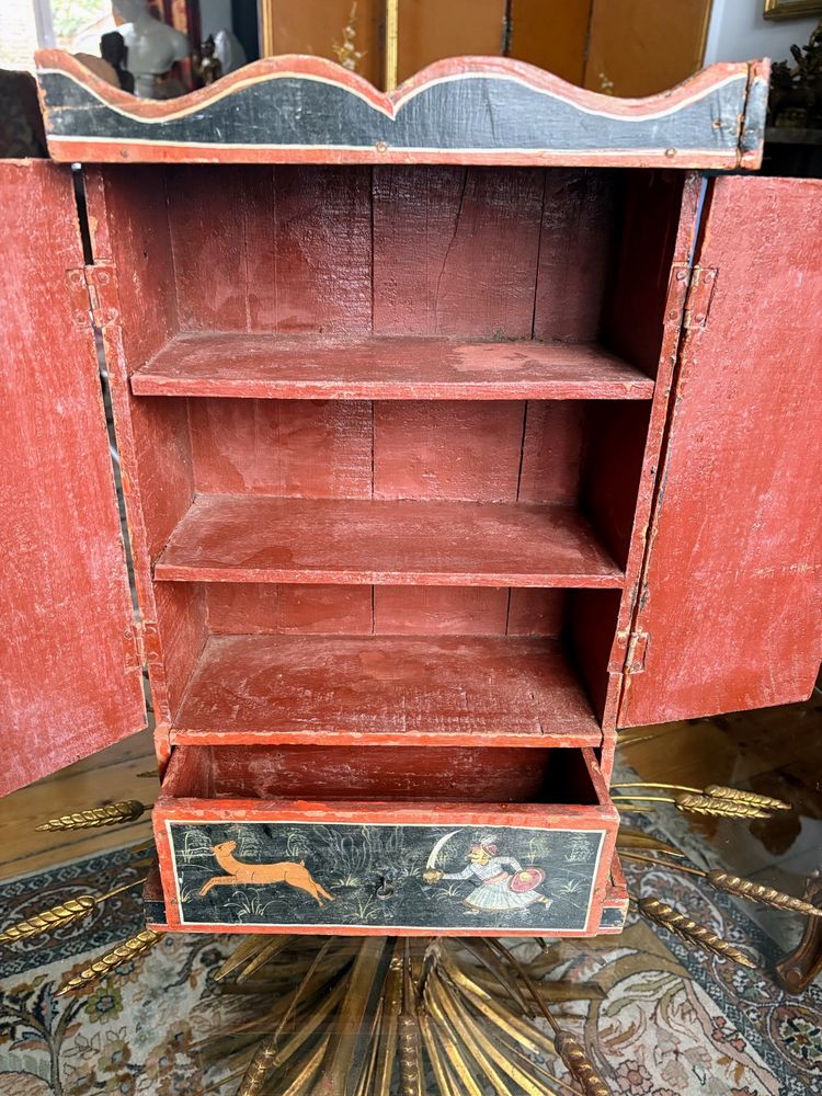 Gabinetto indiano in miniatura dipinto - Scene di caccia del Maharaja, India del Nord, XIX secolo