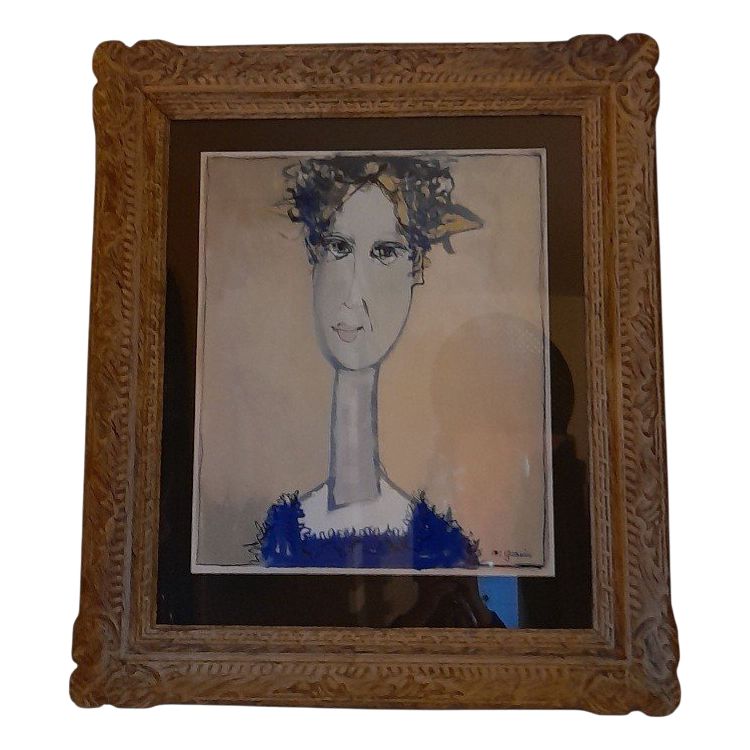 Michel Gassies satyre des temps modernes Gouache