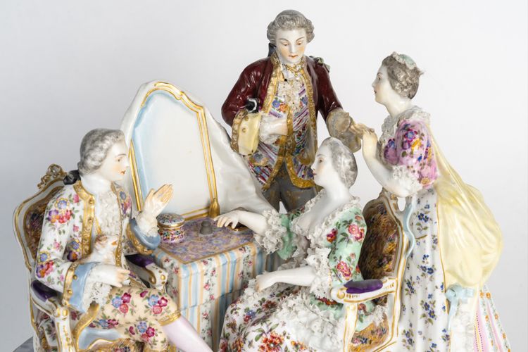Groupe en porcelaine Meissen, fin XIXème siècle 