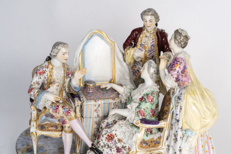 Groupe en porcelaine Meissen, fin XIXème siècle 