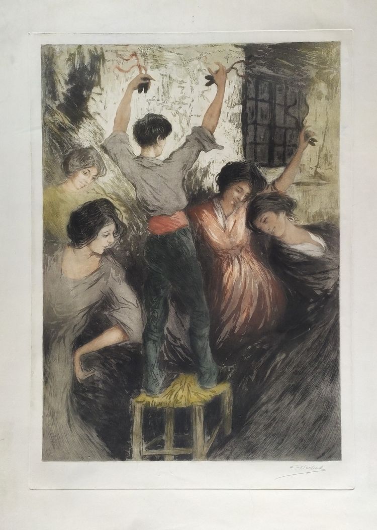 Allan österlind Swedish Painter And Engraver Etching Flamenco Dancers 20th C  Engraving 