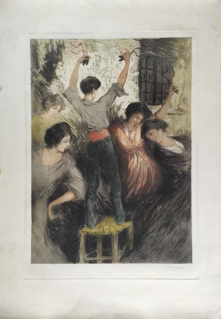 Allan österlind Swedish Painter And Engraver Etching Flamenco Dancers 20th C  Engraving 