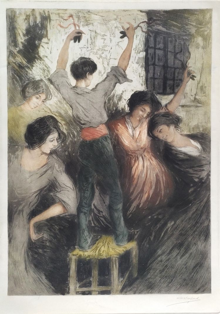 Allan österlind Swedish Painter And Engraver Etching Flamenco Dancers 20th C  Engraving 