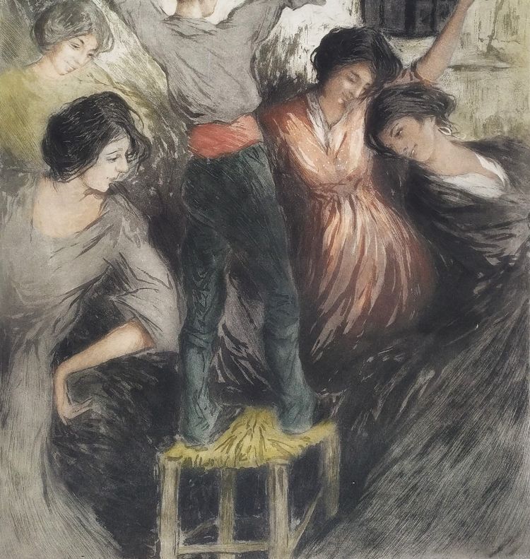 Allan österlind Swedish Painter And Engraver Etching Flamenco Dancers 20th C  Engraving 
