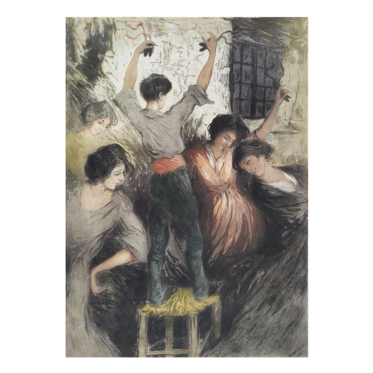 Allan österlind Swedish Painter And Engraver Etching Flamenco Dancers 20th C  Engraving 