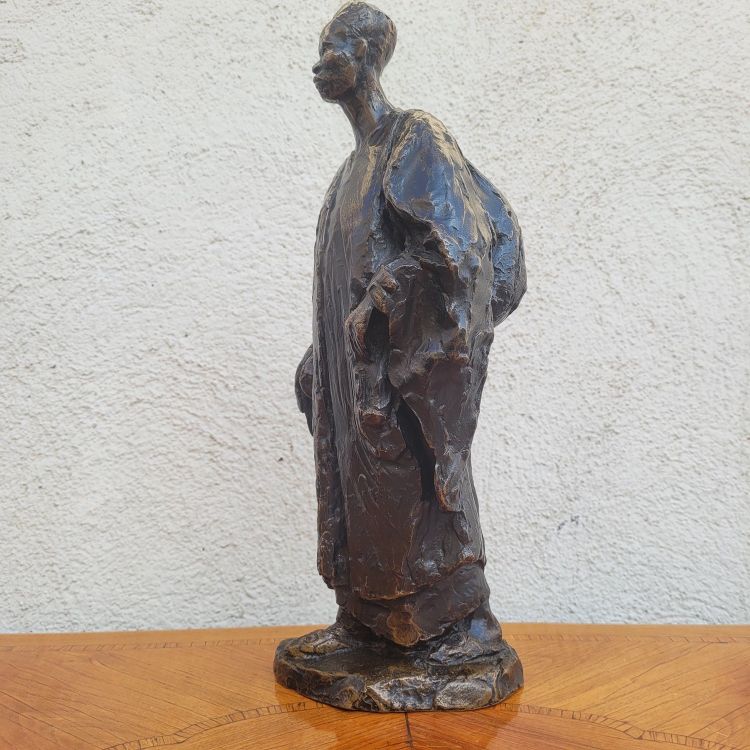 E A Leroy, camerunense, scultura orientalista in bronzo, inizio XX secolo
