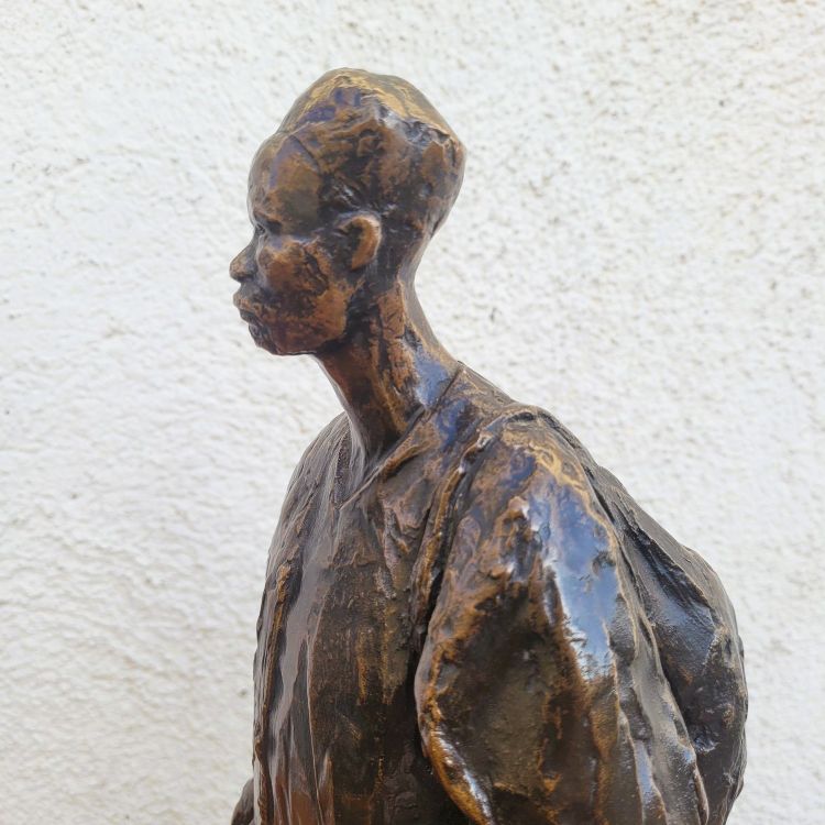 E A Leroy, camerunense, scultura orientalista in bronzo, inizio XX secolo