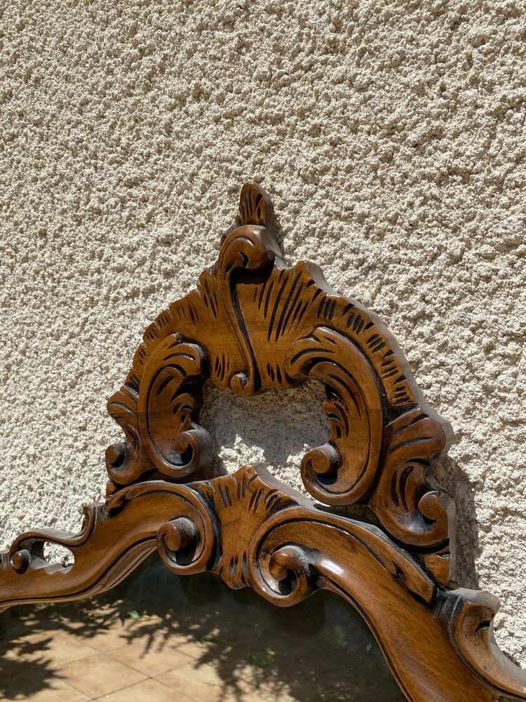 Miroir de style Rocaille en bois sculpté, Circa 1960 - 80x135 cm