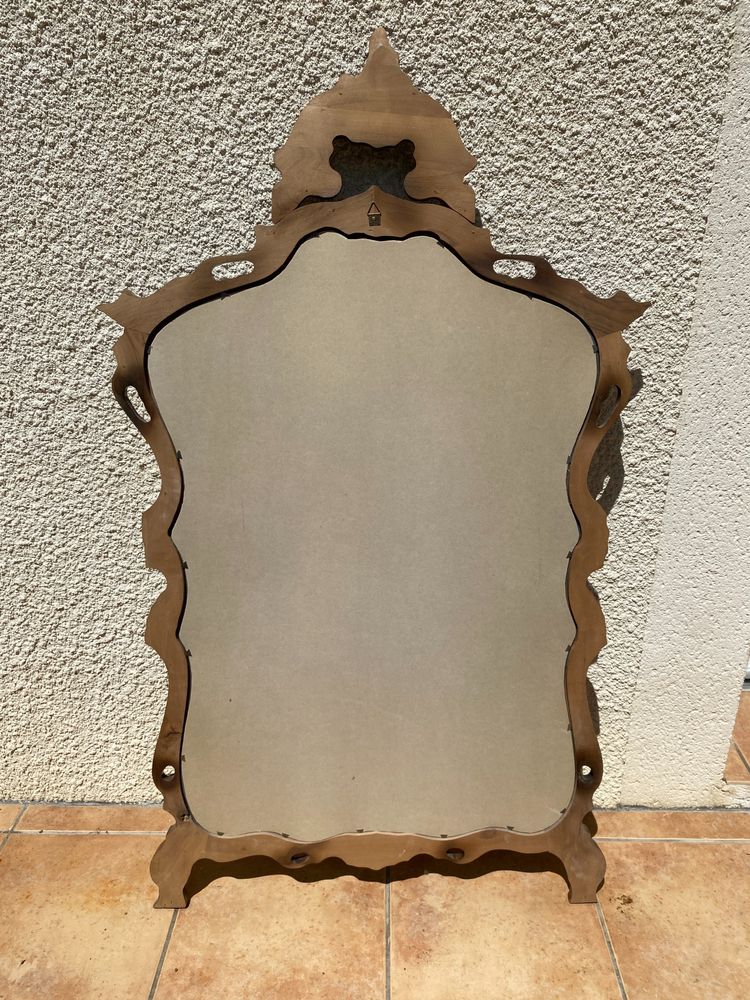 Miroir de style Rocaille en bois sculpté, Circa 1960 - 80x135 cm