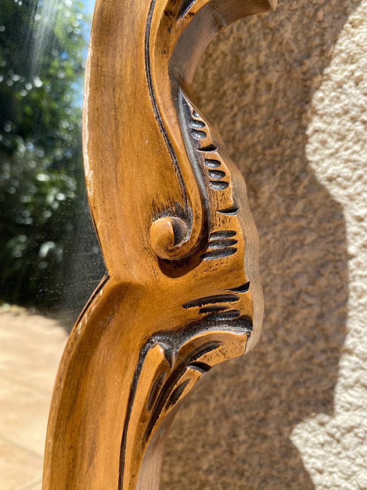 Miroir de style Rocaille en bois sculpté, Circa 1960 - 80x135 cm