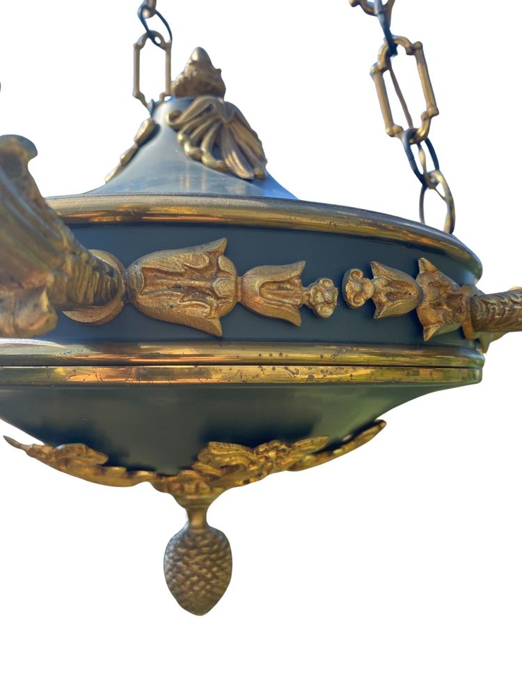 Lampadario in stile impero a sei bracci in ormù - 1920 circa