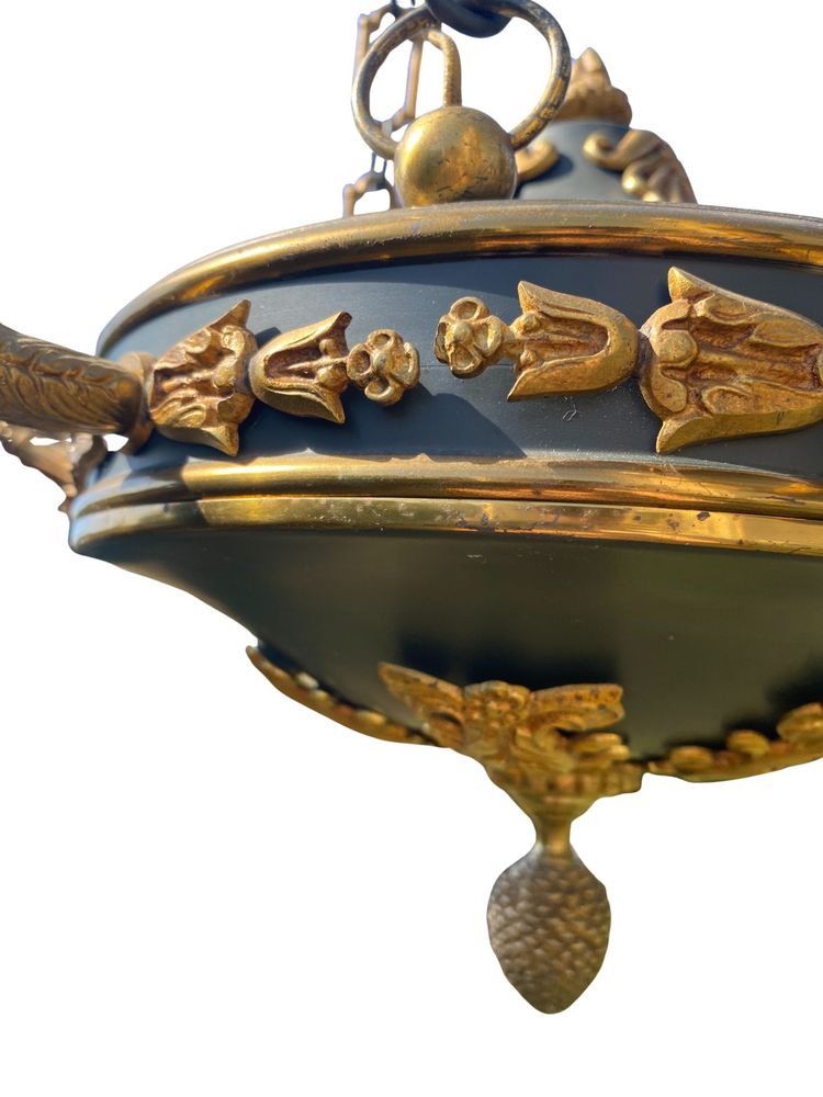Lampadario in stile impero a sei bracci in ormù - 1920 circa