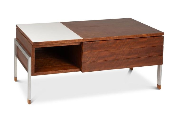 Coppia di cassettiere basse in teak e metallo cromato. Anni '60.LS6495708M