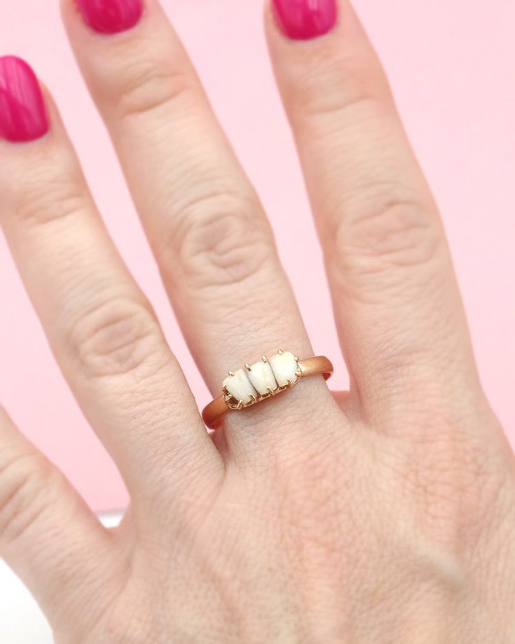 Anello per denti da latte in oro 18 carati, anello sentimentale, gioiello antico, gioiello della fertilità, ricordo